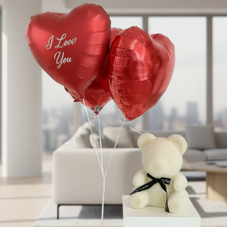 Balloons + Glitter or Pearl Bear Combo