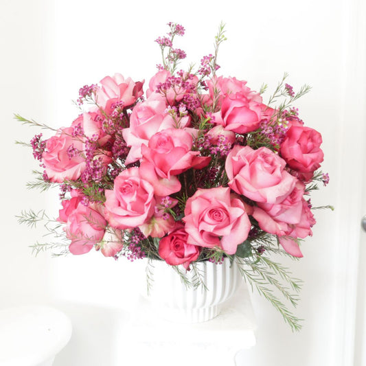 Reflexed Roses Medium Vase