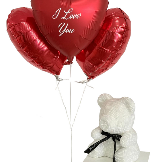 Balloons + Glitter or Pearl Bear Combo