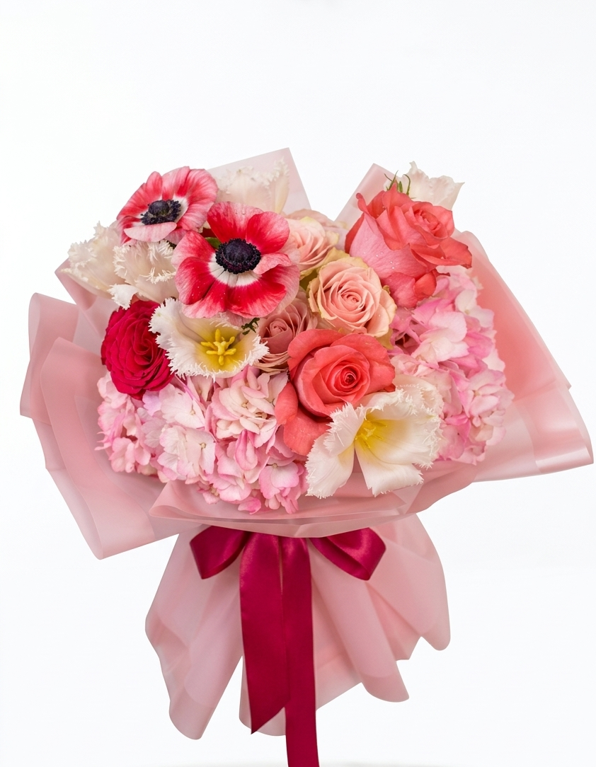 Midnight Pop Flower Hand Wrapped
