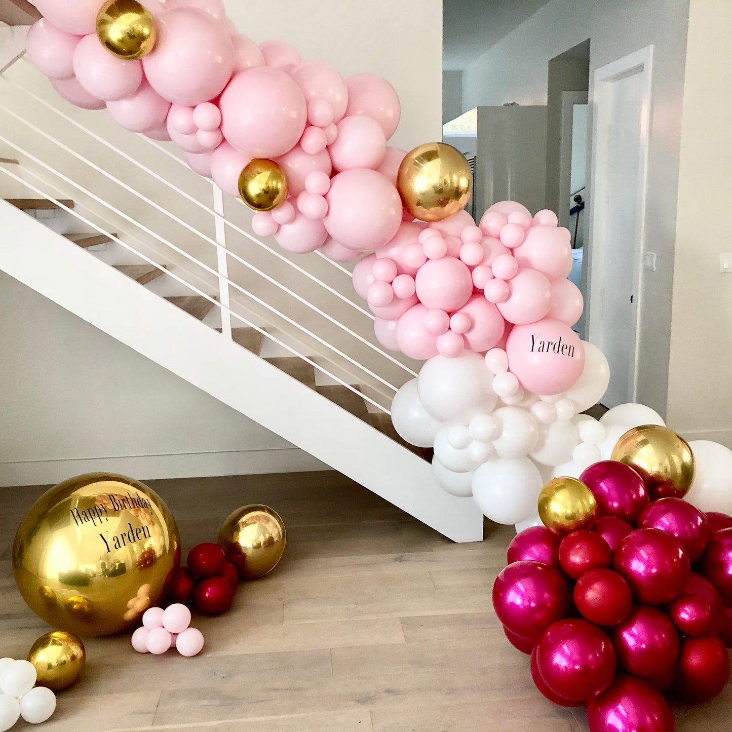 balloon garland organic decoration miami installation aventura