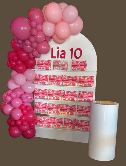 Shelf Backdrop with Balloon Garland