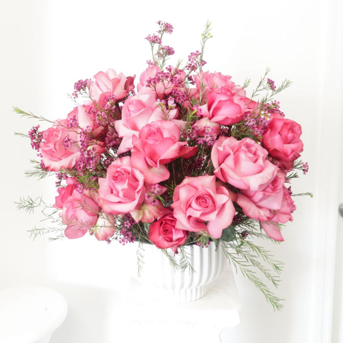 Reflexed Roses Medium Vase