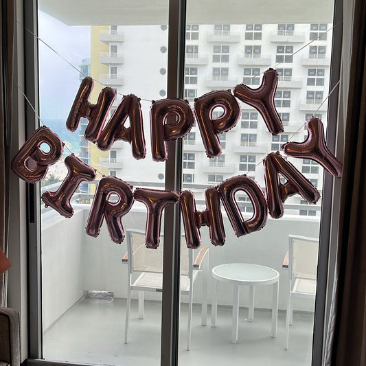 Foil Letters Banner "Happy Birthday" (14") (Add On)